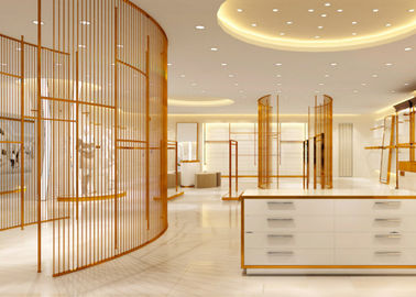 Luxus-Edelstahl-Laden-Display-Lösungen für Frauen-Kleidungs-Laden